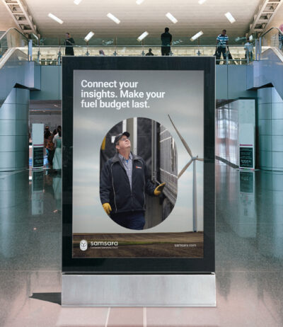 Airport Advertisement with Physical Operations Worker Campaign